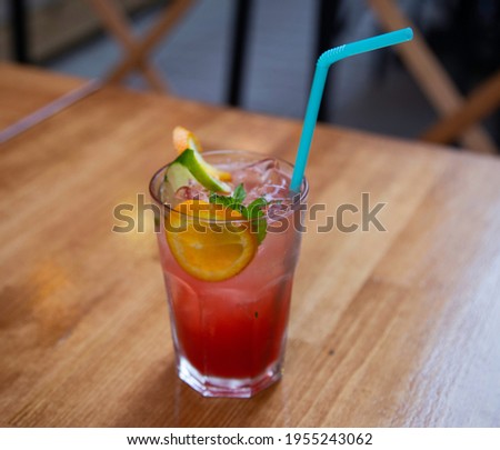 beautiful and pleasantly served juice