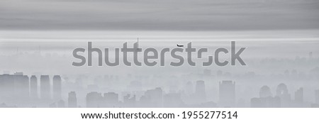 Foggy city aerial pictures Brazil