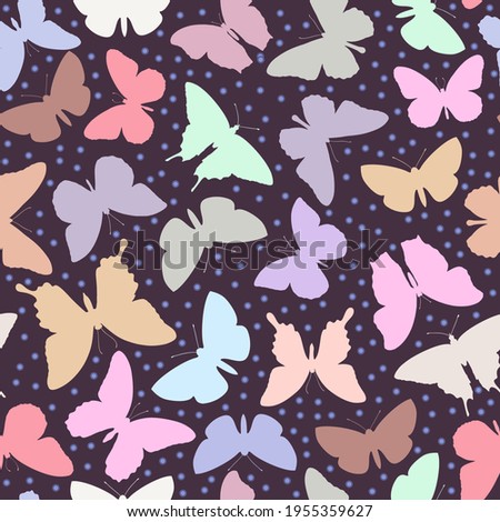 Cute pattern with fragile butterflies for printing.Vector illustration.