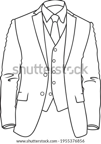 Suit line vector illustration isolated on white background.