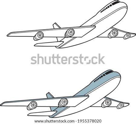 plane line vector illustration isolated on white background.