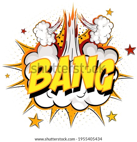 Word Bang on comic cloud explosion background illustration