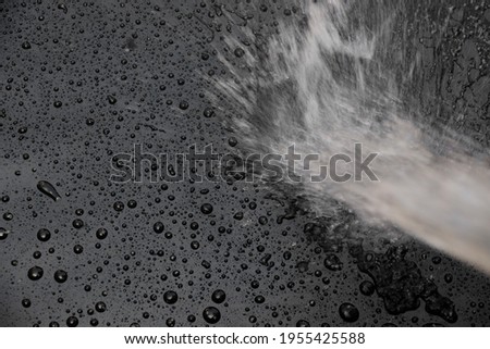 Close up of burst water pipe