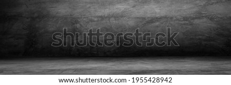 Empty cement wall and floor with light and shadow backgrounds, use for product display for presentation and cover banner design.