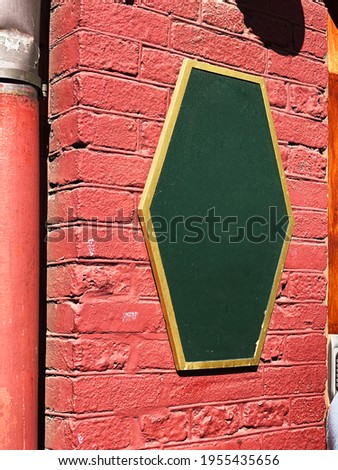Signboard design hanging on the wall