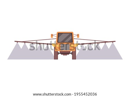 Fertilizer speaderr or irrigation machine from farm industry Royalty-Free Stock Photo #1955452036