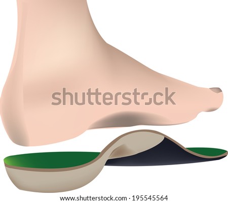 bare human foot with sockliner Royalty-Free Stock Photo #195545564