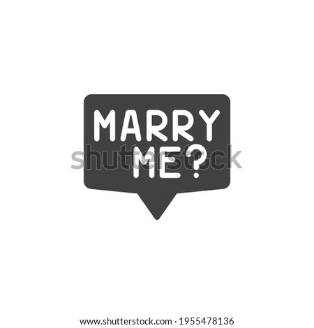 Marry me message vector icon. filled flat sign for mobile concept and web design. Marry me speech bubble glyph icon. Symbol, logo illustration. Vector graphics