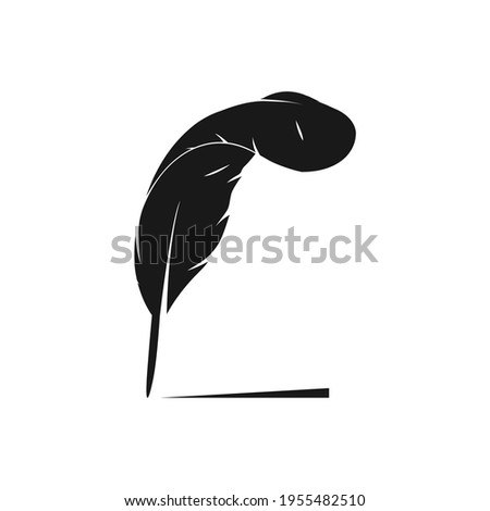 feather pen logo vektor template