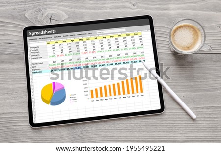 Editing sample spreadsheet document on tablet computer