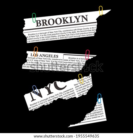 Torn Newspaper With Clip-on Clip, Wallpaper, Background, Vector Illustration 