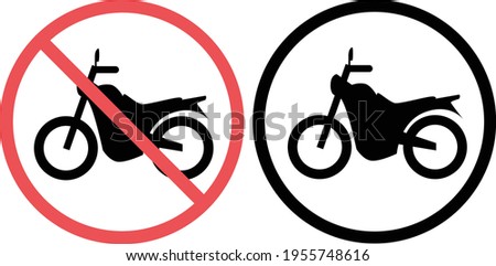 Motorcycle parking prohibited sign illustration icon