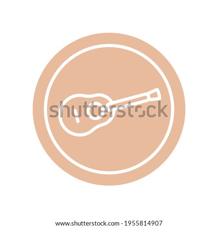 Guitar icon, music icon, simple logo, circle music logo