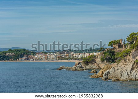 Seascape. Rocky coast in the vicinity of Lloret De Mar (Spain). Stock photo.
