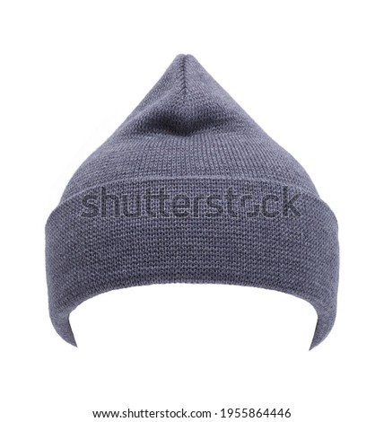 Grey Stocking Hat Front View Cut Out.