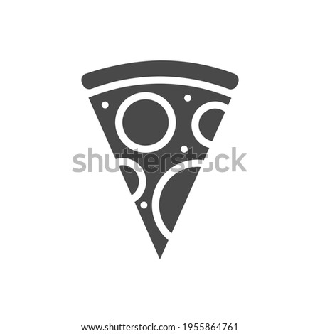 Pizza slice flat logo icon design