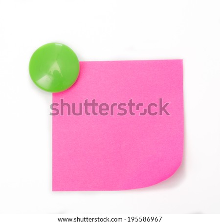 Colorful magnet paper isolated with white bakcground