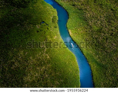 Aerial view of mangrove and lake in osa peninsula