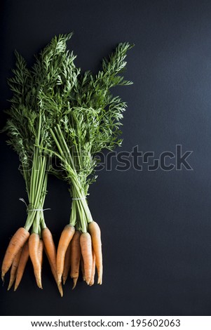Bunch of Organic Carrots on black background