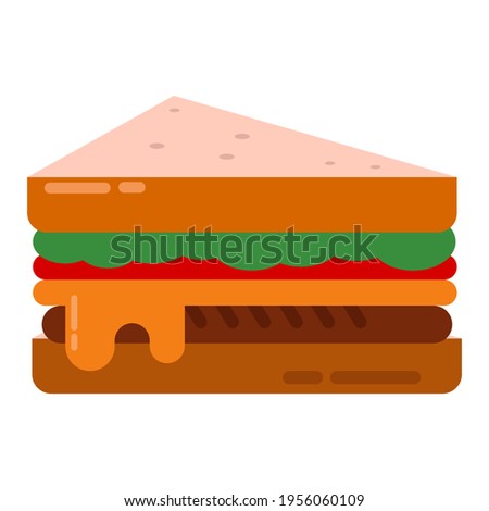 brunch sandwich flat icon illustration vector graphic