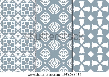 Set of vertical seamless pattern. Decorative geometric texture. Abstract repeating pattern for printing on fabric, wrapping paper