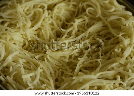 Close up picture of noodles.