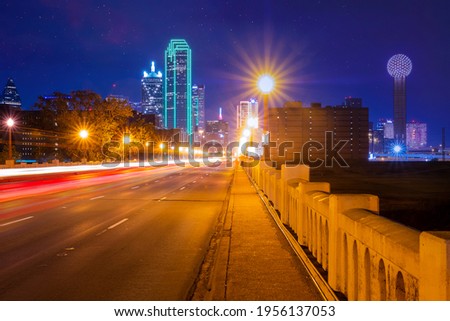 Long exposure picture  on a bridge in Dallas Texas,
