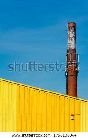 urban building in sunlight - abstract with blue sky