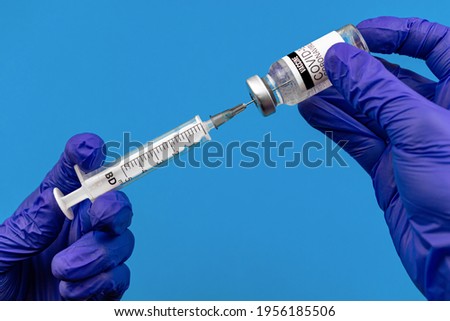 Vaccine for immunization against COVID-19, coronavirus prevention concept background photo