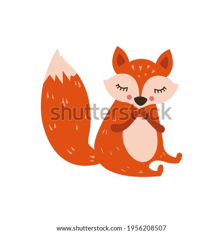 Cute fox.  illustration, eps on a white background.