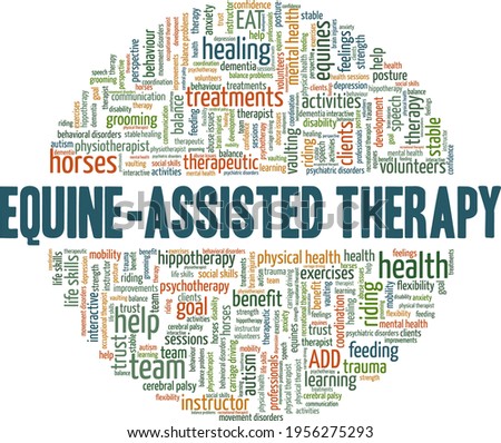 Equine-Assisted Therapy vector illustration word cloud isolated on a white background. Royalty-Free Stock Photo #1956275293
