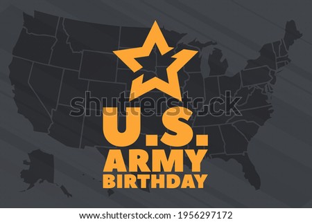 U.S. Army Birthday June 14. Military background. Design with patriotic stars. Poster, card, banner, background design. EPS 10.