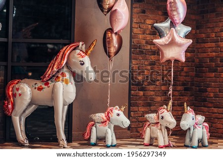 Balloons in the form of unicorns