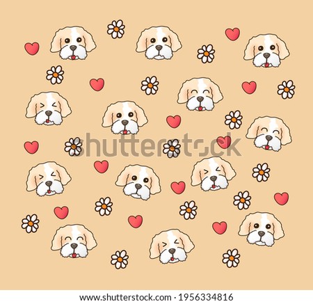 Background of the dogs for Shirt pattern and Vector background pattern. Glass or handkerchief pattern
