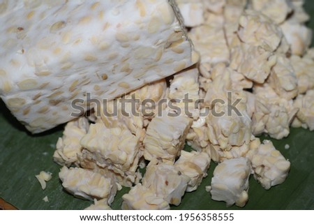 This is tempeh that hasn't been fried. Tempe is one of the favorite foods of Indonesians
