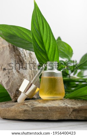 Natural essential oil. Homeopathy remedy, healthy beauty product
