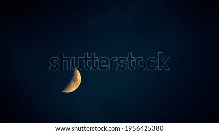 moon with the orange color of sunset
