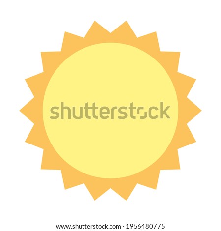 The sun in the style of flat. Isolated on a white background. Vector illustration