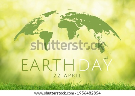 Earth Day banner background. Save the planet, Environmental Protection, Green concept vector illustration. Royalty-Free Stock Photo #1956482854