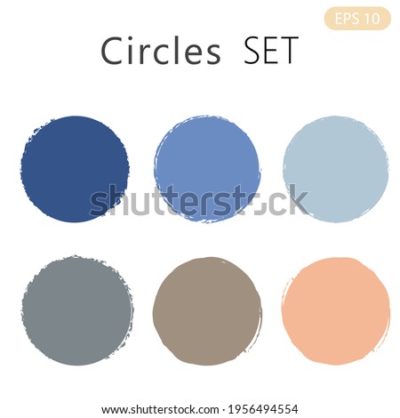 Group set of Vector grunge circles, grunge round shape, grunge banner - Color circle brush stroke with colors isolated on white background, Vector Illustration eps 10 