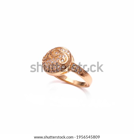 Gold Wring with Dimond  , on white background 