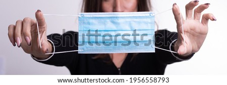 Facemask best prevention against coronavirus is a surgical face mask stock photo