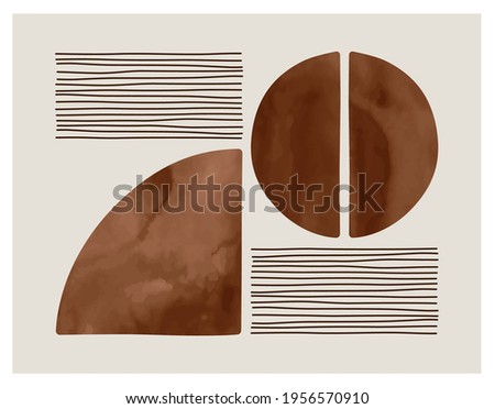 Wall art watercolor design. Minimalist abstract art, illustration, background. 
Modern hand drawn vector EPS10 graphic.