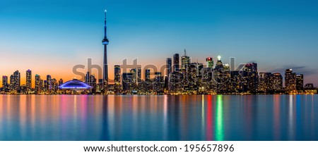 Toronto panorama at dusk