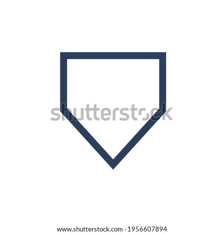 Home plate baseball text box Isolated on white background.