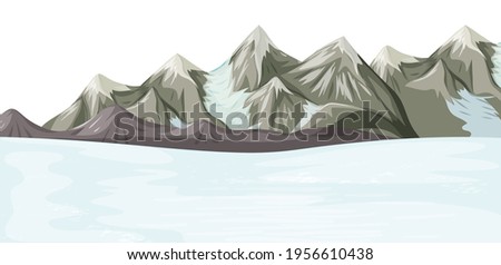 Seamless cartoon winter landscape background illustration