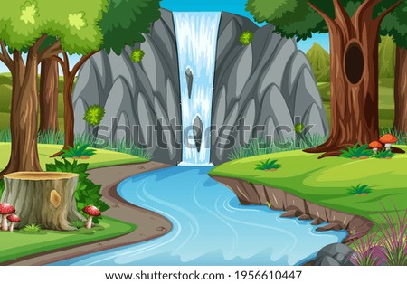 Nature outdoor forest background illustration