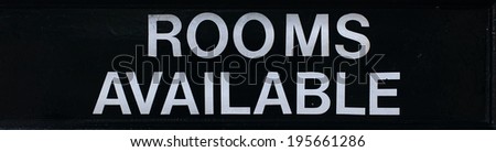 Sign for available rooms in the hotel