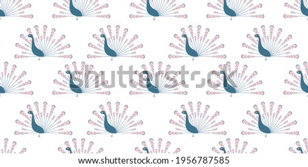 Peacock pattern. PATTERN IN CHINESE STYLE. STYLIZED PEACOCK. Vector illustration.