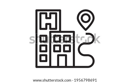 Hospital location icon vector image